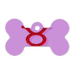 Illustrated Zodiac Purple Red Star Polka Circle Dog Tag Bone (two Sides) by Mariart