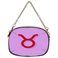 Illustrated Zodiac Purple Red Star Polka Circle Chain Purses (one Side)  by Mariart