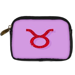 Illustrated Zodiac Purple Red Star Polka Circle Digital Camera Cases by Mariart