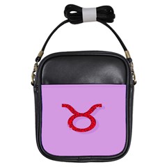 Illustrated Zodiac Purple Red Star Polka Circle Girls Sling Bags by Mariart