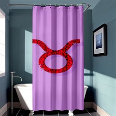 Illustrated Zodiac Purple Red Star Polka Circle Shower Curtain 36  X 72  (stall)  by Mariart