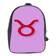 Illustrated Zodiac Purple Red Star Polka Circle School Bags (xl)  by Mariart