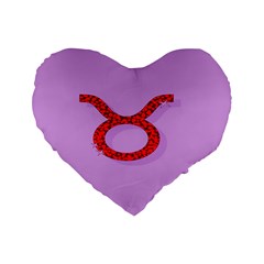 Illustrated Zodiac Purple Red Star Polka Circle Standard 16  Premium Heart Shape Cushions by Mariart