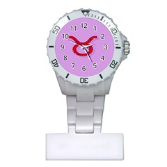 Illustrated Zodiac Purple Red Star Polka Circle Plastic Nurses Watch by Mariart