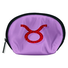 Illustrated Zodiac Purple Red Star Polka Circle Accessory Pouches (medium)  by Mariart