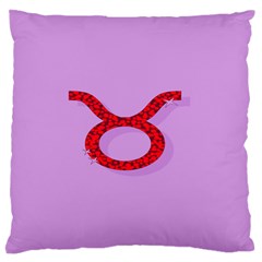 Illustrated Zodiac Purple Red Star Polka Circle Standard Flano Cushion Case (two Sides) by Mariart