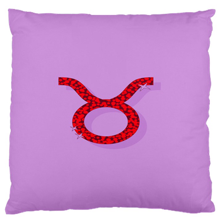 Illustrated Zodiac Purple Red Star Polka Circle Large Flano Cushion Case (One Side)