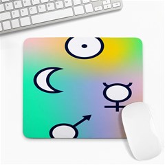 Illustrated Moon Circle Polka Dot Rainbow Large Mousepads