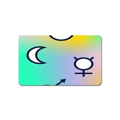 Illustrated Moon Circle Polka Dot Rainbow Magnet (name Card) by Mariart