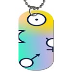 Illustrated Moon Circle Polka Dot Rainbow Dog Tag (Two Sides) Front