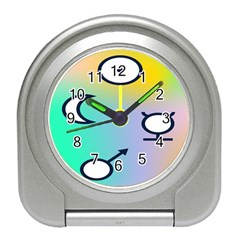 Illustrated Moon Circle Polka Dot Rainbow Travel Alarm Clocks by Mariart