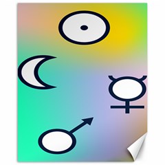 Illustrated Moon Circle Polka Dot Rainbow Canvas 16  X 20  