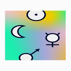 Illustrated Moon Circle Polka Dot Rainbow Small Glasses Cloth (2-side) by Mariart