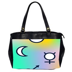 Illustrated Moon Circle Polka Dot Rainbow Office Handbags (2 Sides)  by Mariart