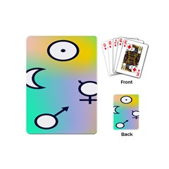 Illustrated Moon Circle Polka Dot Rainbow Playing Cards (mini)  by Mariart