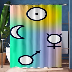 Illustrated Moon Circle Polka Dot Rainbow Shower Curtain 60  X 72  (medium)  by Mariart