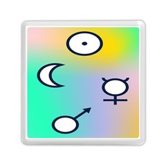 Illustrated Moon Circle Polka Dot Rainbow Memory Card Reader (square)  by Mariart