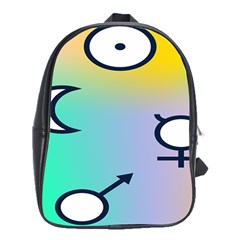 Illustrated Moon Circle Polka Dot Rainbow School Bags (xl)  by Mariart