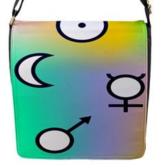 Illustrated Moon Circle Polka Dot Rainbow Flap Messenger Bag (s) by Mariart