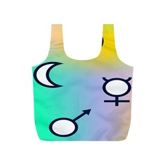 Illustrated Moon Circle Polka Dot Rainbow Full Print Recycle Bags (s)  by Mariart