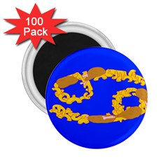 Illustrated 69 Blue Yellow Star Zodiac 2 25  Magnets (100 Pack)  by Mariart