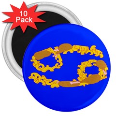 Illustrated 69 Blue Yellow Star Zodiac 3  Magnets (10 Pack)  by Mariart