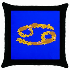 Illustrated 69 Blue Yellow Star Zodiac Throw Pillow Case (black) by Mariart