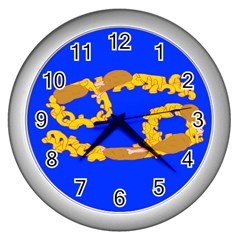 Illustrated 69 Blue Yellow Star Zodiac Wall Clocks (silver)  by Mariart