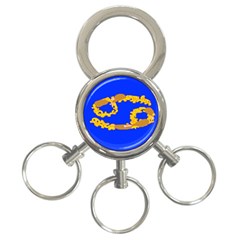 Illustrated 69 Blue Yellow Star Zodiac 3-ring Key Chains by Mariart