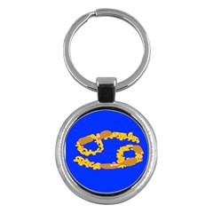 Illustrated 69 Blue Yellow Star Zodiac Key Chains (round) 