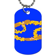 Illustrated 69 Blue Yellow Star Zodiac Dog Tag (one Side)