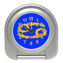 Illustrated 69 Blue Yellow Star Zodiac Travel Alarm Clocks by Mariart