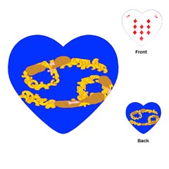 Illustrated 69 Blue Yellow Star Zodiac Playing Cards (heart)  by Mariart