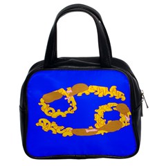 Illustrated 69 Blue Yellow Star Zodiac Classic Handbags (2 Sides) by Mariart