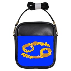 Illustrated 69 Blue Yellow Star Zodiac Girls Sling Bags by Mariart