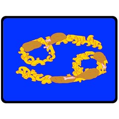 Illustrated 69 Blue Yellow Star Zodiac Fleece Blanket (large)  by Mariart