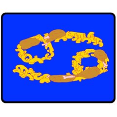 Illustrated 69 Blue Yellow Star Zodiac Fleece Blanket (medium)  by Mariart