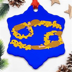 Illustrated 69 Blue Yellow Star Zodiac Snowflake Ornament (two Sides) by Mariart