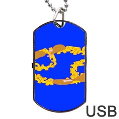 Illustrated 69 Blue Yellow Star Zodiac Dog Tag Usb Flash (two Sides) by Mariart