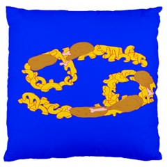 Illustrated 69 Blue Yellow Star Zodiac Large Cushion Case (two Sides) by Mariart