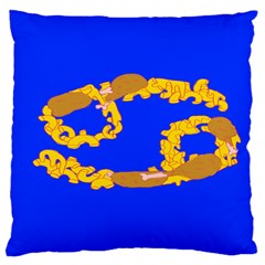 Illustrated 69 Blue Yellow Star Zodiac Large Flano Cushion Case (one Side) by Mariart