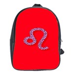 Illustrated Zodiac Red Purple Star Polka Dot School Bags(Large)  Front