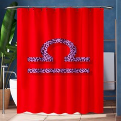 Illustrated Zodiac Red Purple Star Polka Shower Curtain 60  X 72  (medium)  by Mariart