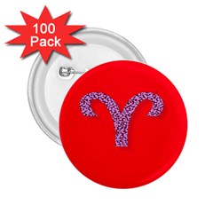 Illustrated Zodiac Red Star Purple 2 25  Buttons (100 Pack) 