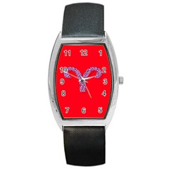 Illustrated Zodiac Red Star Purple Barrel Style Metal Watch by Mariart