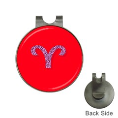 Illustrated Zodiac Red Star Purple Hat Clips With Golf Markers by Mariart