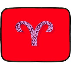 Illustrated Zodiac Red Star Purple Fleece Blanket (mini) by Mariart