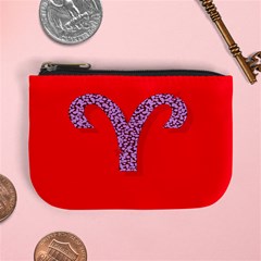 Illustrated Zodiac Red Star Purple Mini Coin Purses by Mariart