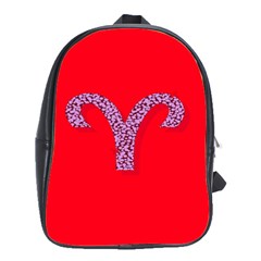 Illustrated Zodiac Red Star Purple School Bags(large)  by Mariart