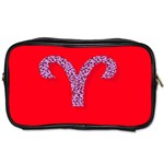 Illustrated Zodiac Red Star Purple Toiletries Bags 2-Side Front